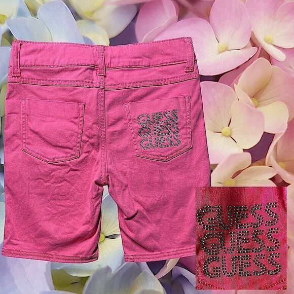 Guess Jeans l Girl’s Jean shorts l Coral Sequin l 5-pocket l Distressed l 12 - Picture 3 of 11